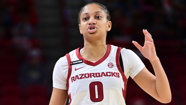 Razorbacks Tahlia Scott during game with Murray State on Friday morning